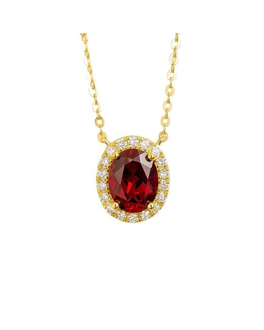 Juvetti Red Mina Necklace Set With Ruby & Diamond