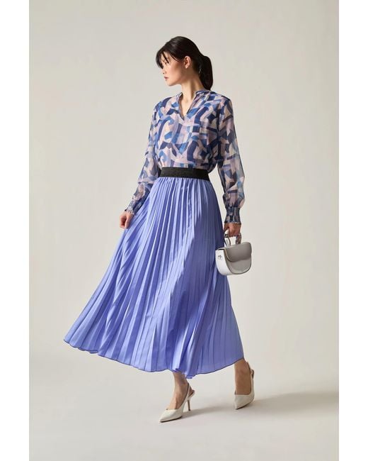 James Lakeland Purple Lilac Pleated Maxi Skirt