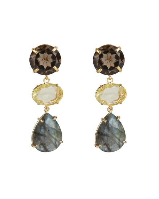 Bounkit Green Christa Earrings Pierced