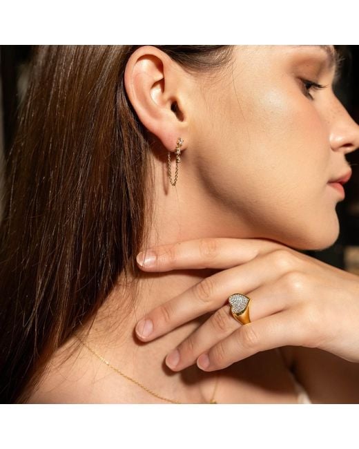 Spero London Metallic Fine Diamond Linked Tennis Earrings