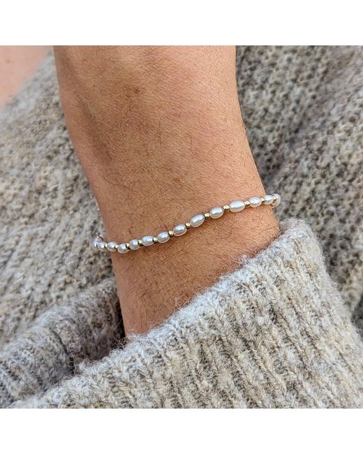 Kiri & Belle Metallic Nina Tiny Pearl And Bead Sterling Bracelet