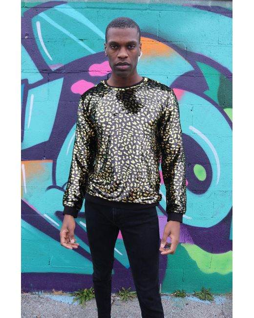 Any Old Iron Multicolor S Leopard Sequin Sweatshirt for men