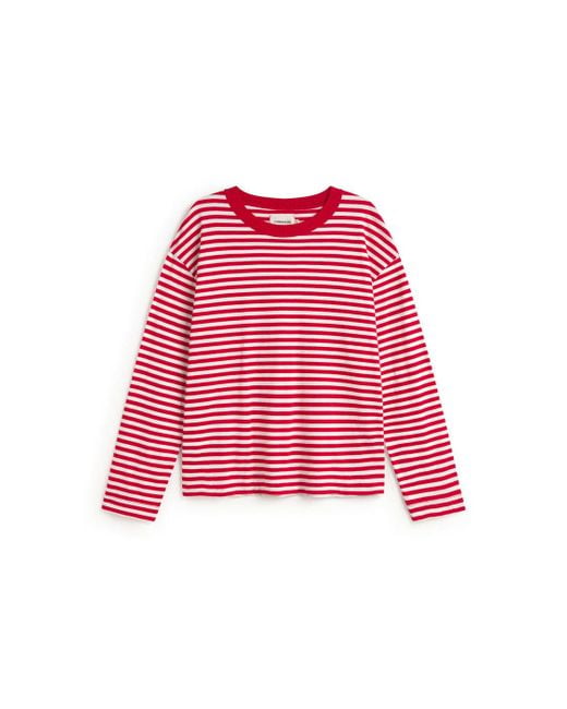 Thinking Mu Red Long Sleeve Striped Emily R T-Shirt