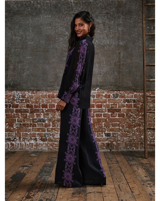 Rose & Nancy Purple Nancy Print Trouser