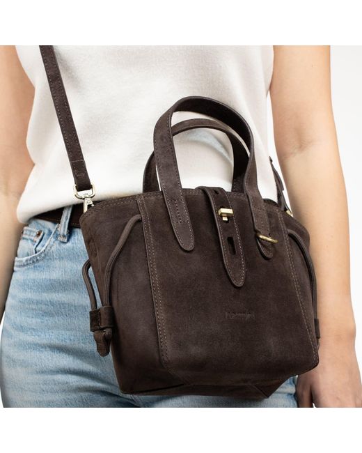 Hamel Atelier Black Spiga Suede Tote Bag
