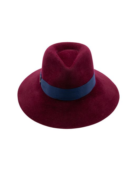 DORIA 1905 Red Wide-Brim Lapin Felt Drop Hat