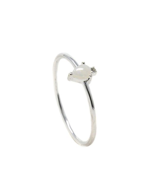 NASI SILVER White Pear Atarah Ring- Opal & Topaz