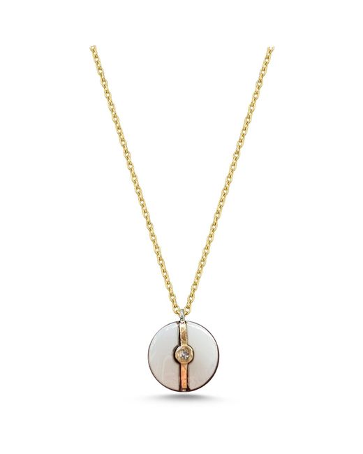 Ecce | Artisan Diamonds Metallic Enamelled Mini Diamond Buttons 14K Solid Necklace