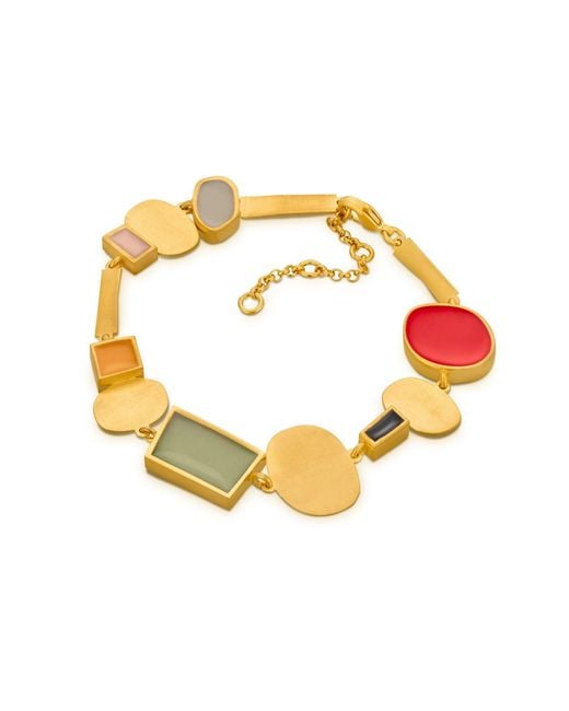 Joidart Metallic Golden Bracelet Collage Multicolored