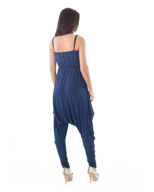 Conquista Blue Strappy Harem Jumpsuit