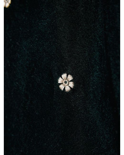 Rose & Nancy Black Mila Velvet Embroidered Skirt
