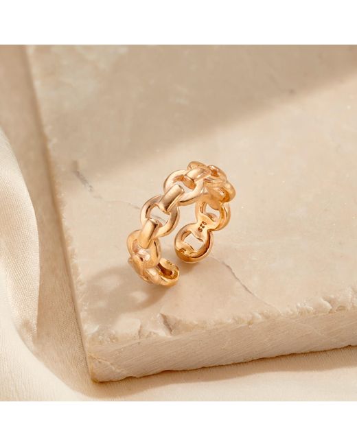 Posh Totty Designs Metallic Curb Link Open Rose Ring