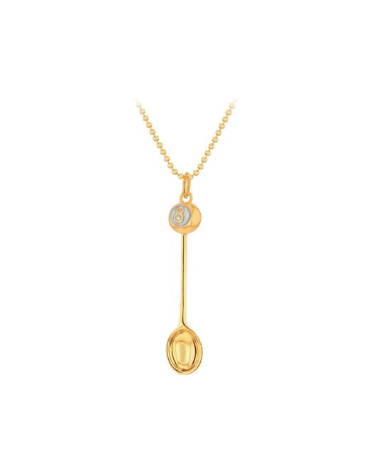 True Rocks Metallic 2-Tone 18Kt-Plated & Sterling Mini 8 Ball Pendant On Chain for men