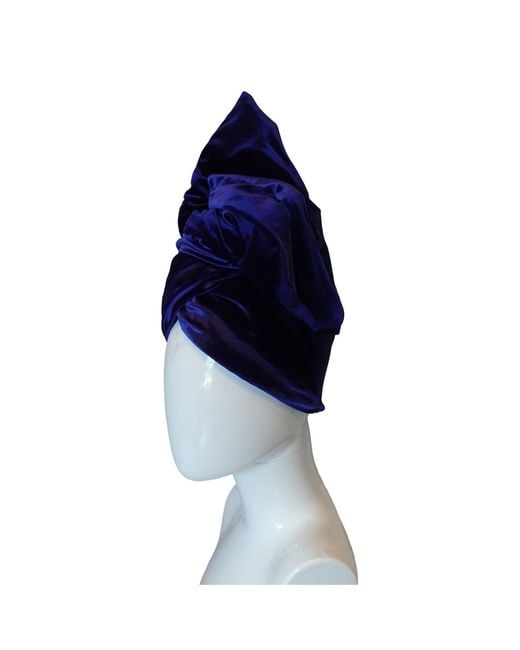 Romer Millinery Blue Twisturban Turban Cobalt Velvet