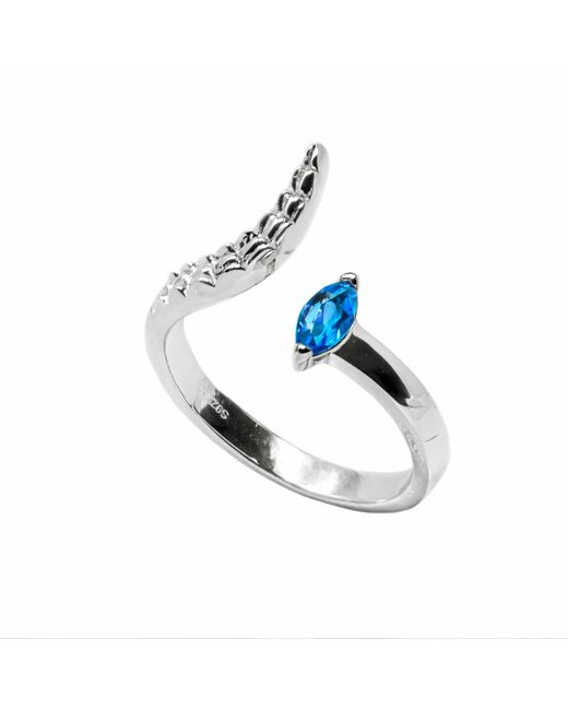 NASI SILVER Blue Croctail Marquise Ring- Topaz