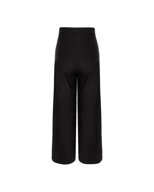 AVENUE No.29 Black Wool Wide Leg Trousers