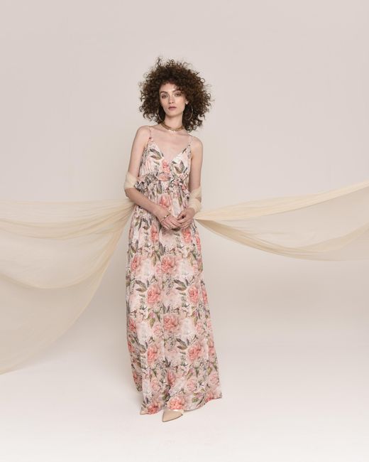NEVA Pink Aveline Floral Empire Maxi Dress