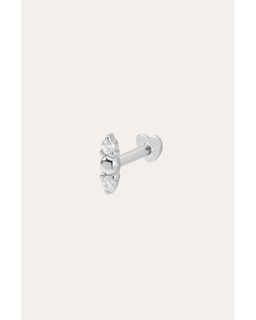 Vanhi White 14K Solid Greta Lab-Grown Diamond Flat Back Stud