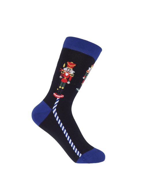 Peper Harow - Made in England Blue Nutcracker & Leaf Socks Bundle