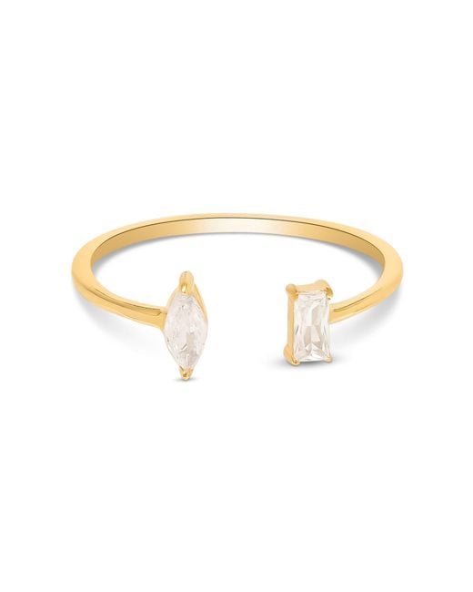 Esterah Metallic Open Marquise & Baguette Ring