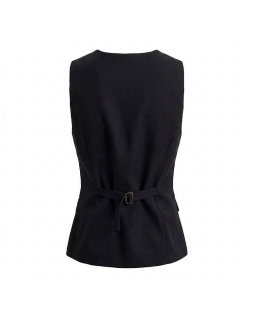 Modenaire Blue Longline Vest Structured Button Front