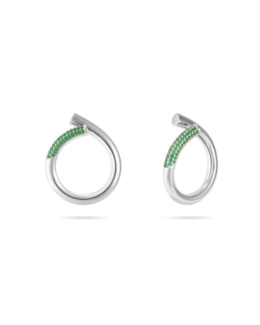 Meulien Metallic Open Twist Waterdrop Ring