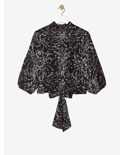 Rose & Nancy Black Freya Print Blouse