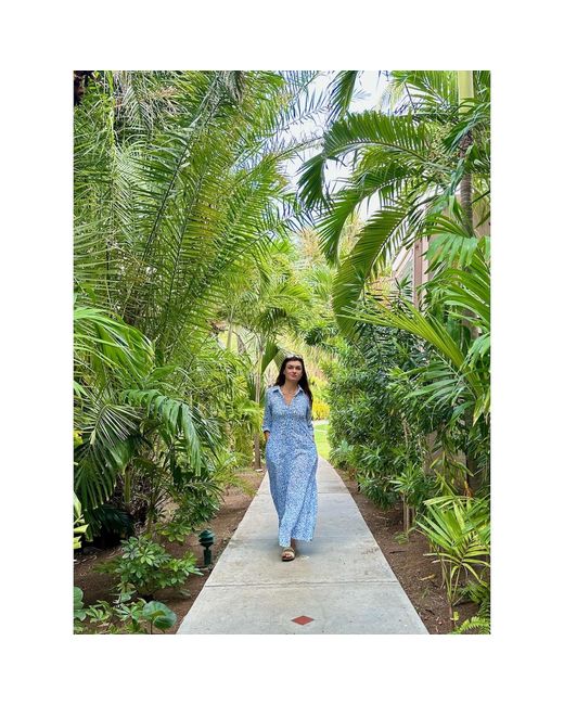 Antra Designs Blue Sea Breeze Linen Dress