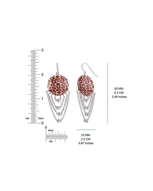 Gold & Honey White Leopard Drop Earring