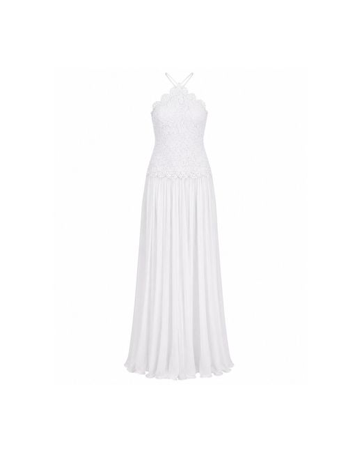 Curated Row White Alicia Floral Pleated Maxi Dress