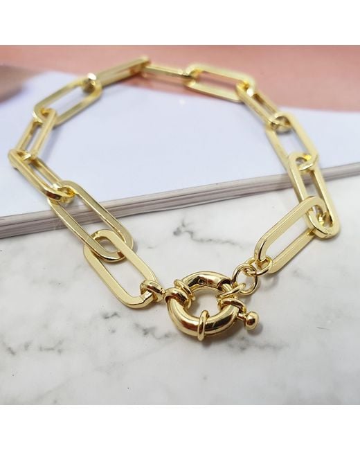Harfi Metallic Plated Paperclip Chain Bracelet