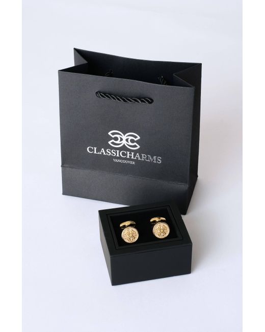 Classicharms Metallic Constantine Regal Round Cufflinks for men