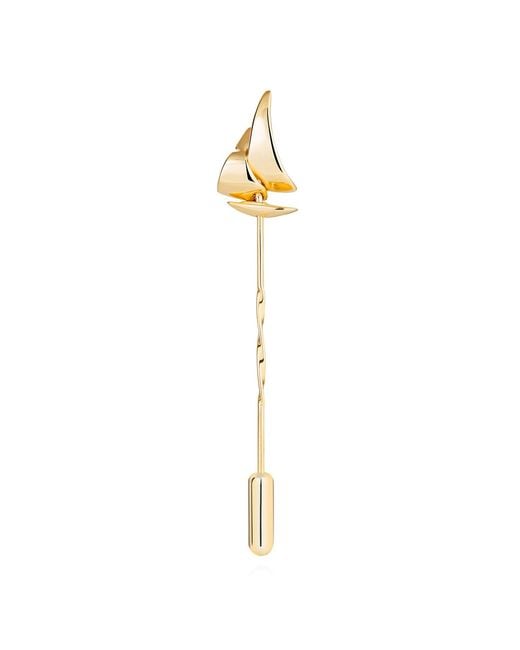Lee Renee Metallic Sail Boat Tie Pin for men