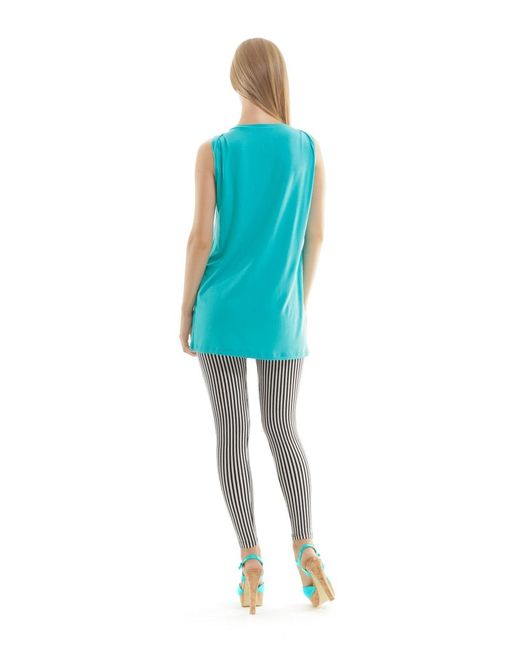 Conquista Blue Sleeveless Micromodal Top