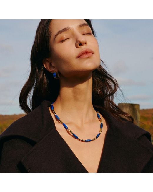 Retro Chic Blue Ishtar Goddess Necklace