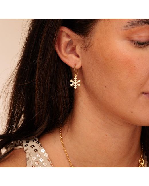 Lily Charmed Metallic 18Ct Plated Snowflake Hook Earrings