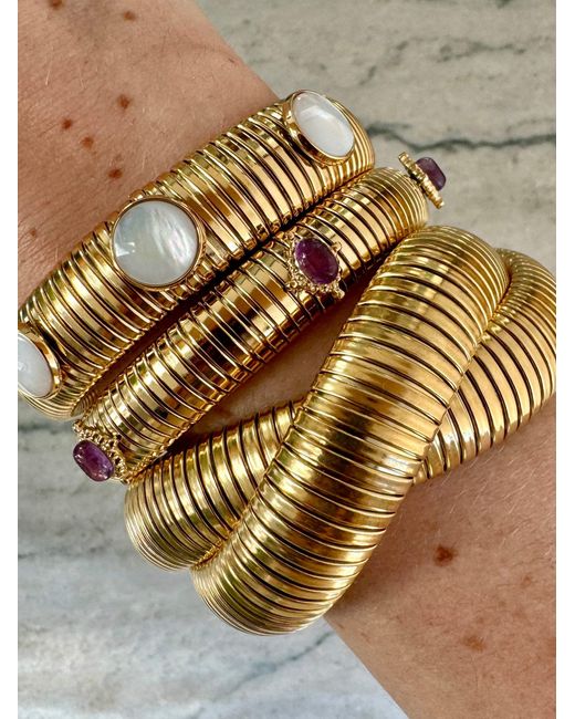 Laura Gray Metallic Double Twist Omega Bracelet