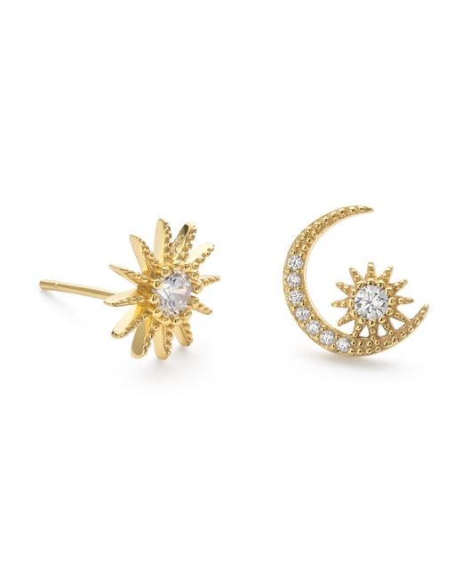 Elk & Bloom Metallic Star & Crescent Moon Earrings