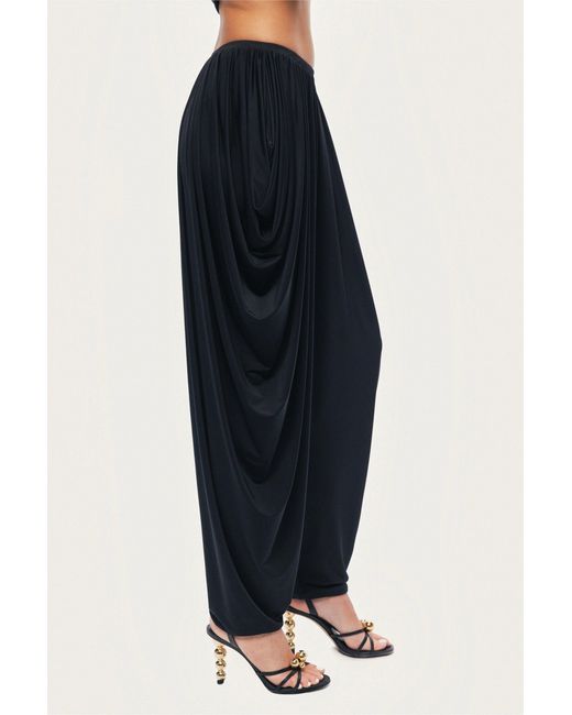 Nocturne Black Draped Relaxed-Fit Pants