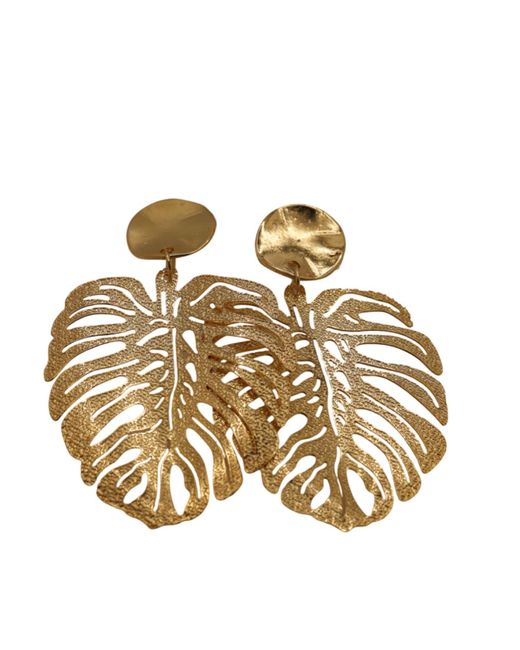 Nart Nature Making Art Metallic The Metal Monstera Earrings