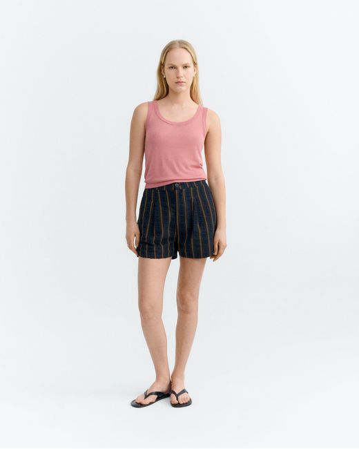 Thinking Mu Black Seersucker Shorts Stripes Nar