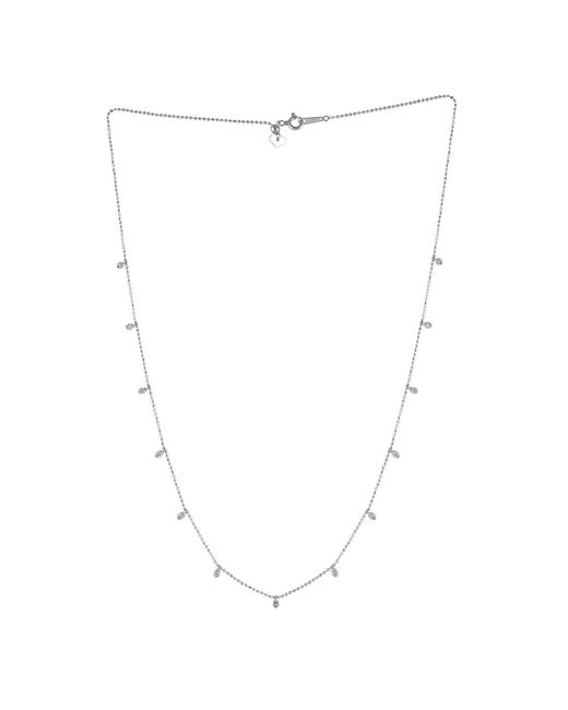 Artisan White Diamond Leaf Station Necklace