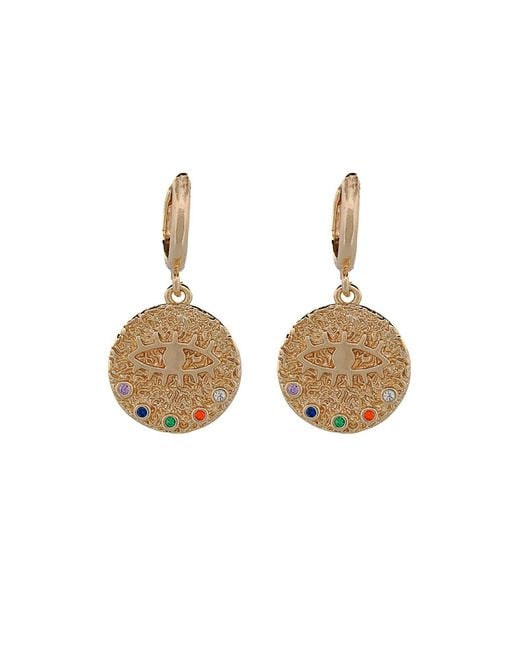 Ebru Jewelry Brown Powerful Talisman Evil Eye Earrings