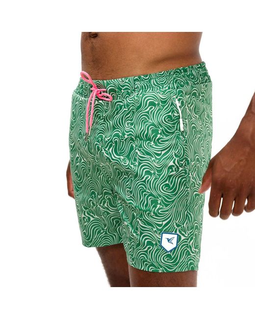 Live Kolibri Green Abstract Swim Trunks for men