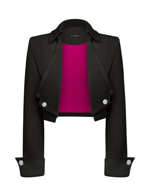 Tia Dorraine Black A Touch Of Glamour Cropped Blazer