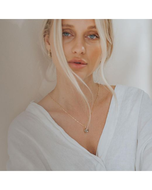 Dainty London Green Solid Large Quartz Necklace