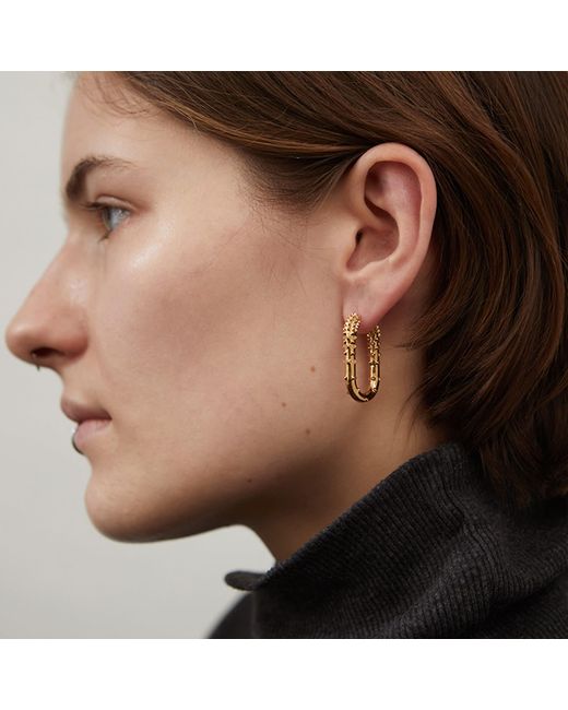 Kasun Metallic Rectangle Hoop Earring