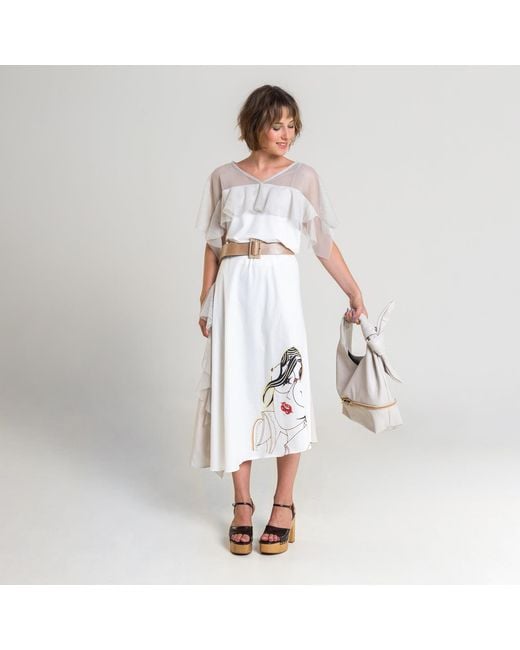 ARTISTA White Faith Printed Top