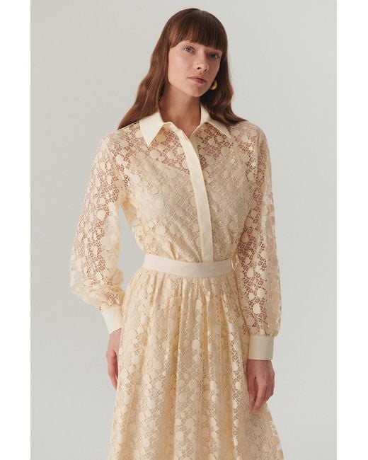 Exquise Natural Neutrals Noelle Cotton Lace Shirt