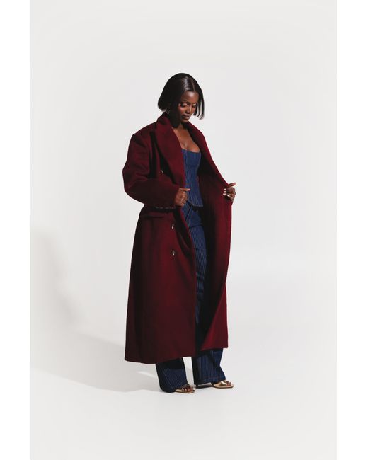 Ofuure Purple Iman Wool Long Jacket